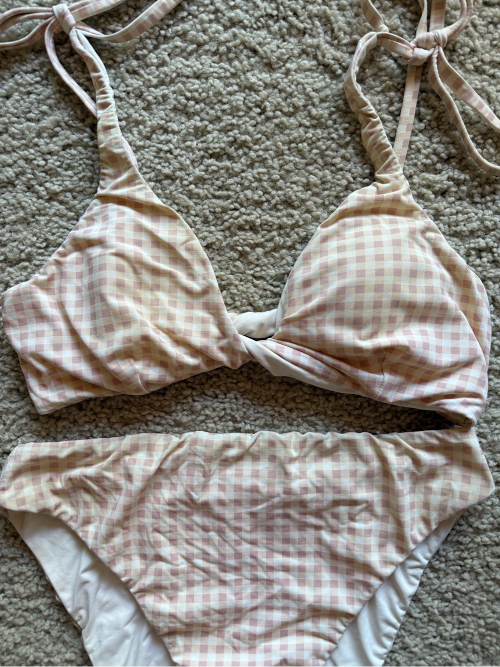 Dippin' Daisy's Light Pink Gingham Tie Bikini Set - Picture 2 of 3